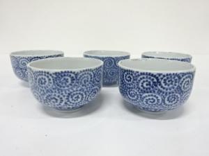 古伊万里　染付　蛸唐草　向付　5客